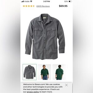 L.L. Bean Gray Casual Button Down Shirt